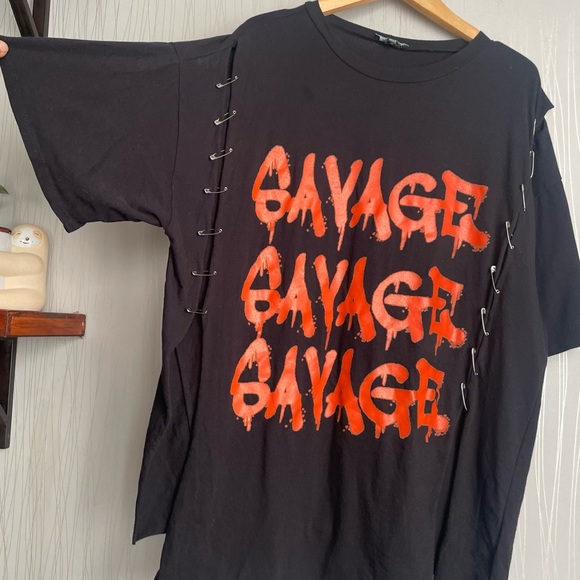 Fashion Nova Total Savage Hardware Tee - Black Size XL - Picture 3 of 7